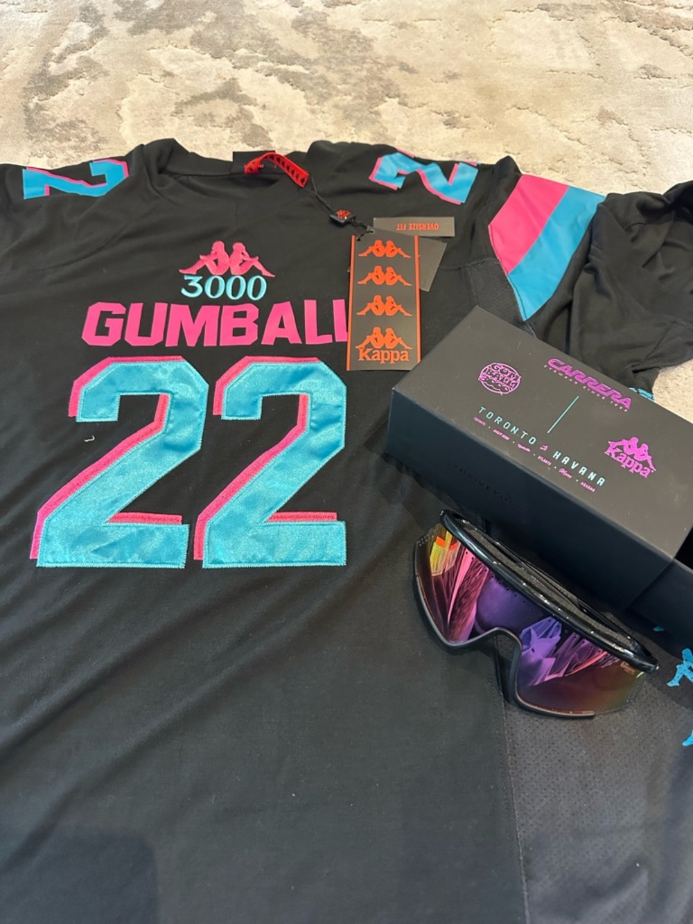 Carrera Sunglasses with Purple Mirrored Lenses and Black Frame